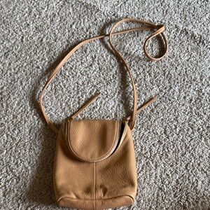 HOBO Tan Pebbled Leather Crossbody Bag